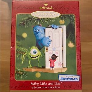 New 2001 Hallmark Keepsake Monsters Inc. Sulley, Mike, and Boo Ornament